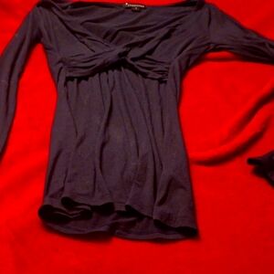 Twenty one, Navy blue, long sleeve, tie front.